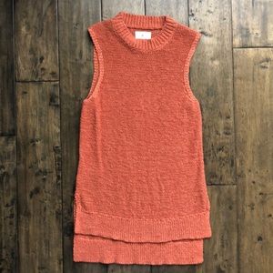 Lou & Grey Rust Orange Mockneck Sleeveless Top XS